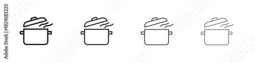 Pot icon. Simple outline style pack on white background. Suitable for Graphic designs