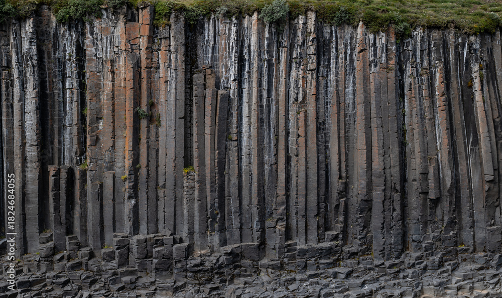Naklejka premium basalt rock formation of canyon Studlagil in Iceland