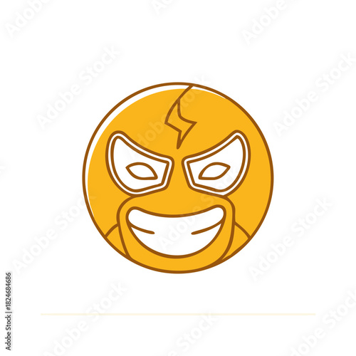 Illustration of a masked wrestler ready for action, full of excitement and determination