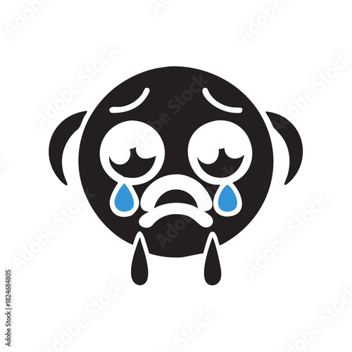 A sad emoji with teardrops showing sorrow