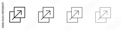 Resize icon. Simple outline style pack on white background. Suitable for Graphic designs