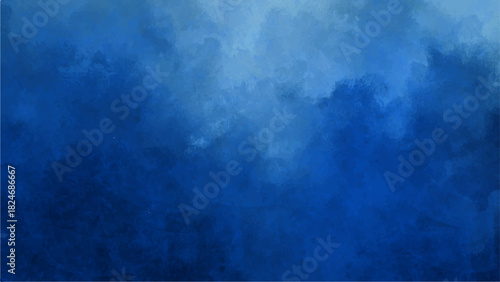Deep Indigo Sapphire Blue Watercolor Texture: Abstract Gradient Background with Cloudy Swirls for Ocean, Cinematic & Dramatic Digital Design