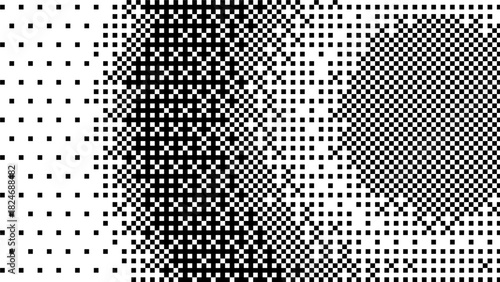 Dither gradient halftone pixel pattern set with abstract retro bitmap texture and vintage arcade dot grid for digital background design