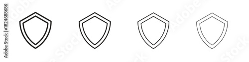 Shield icon. Simple outline style pack on white background. Suitable for Graphic designs