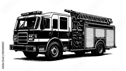 vector illustration of a fire truck (artwork 2)