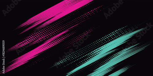 Car sticker wrap banner abstract sporty lines pink blue greenish grunge color combination brush storm thunder modern pattern racing motorsport.