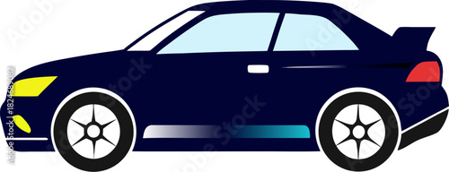 Simple car silhouette isolated on white background