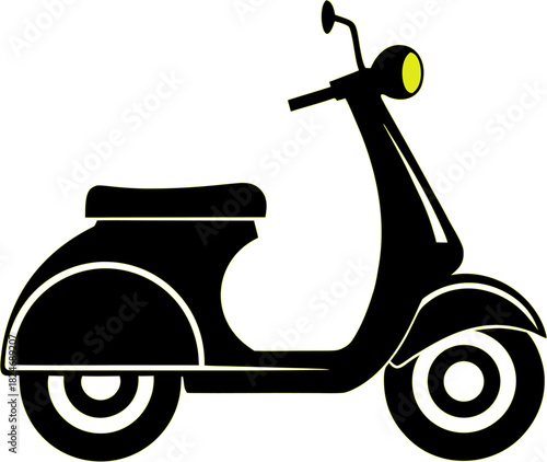 Simple scooter silhouette on a clean white background