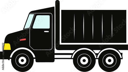 Clean truck silhouette graphic on white background