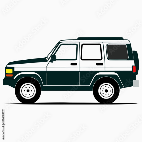 Modern suv vehicle silhouette on a clean white background