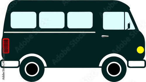 Simple van silhouette on a white background