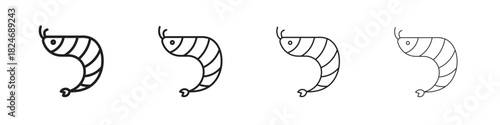 Shrimp icon. Simple outline style pack on white background. Suitable for Graphic designs