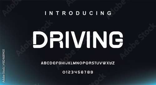 Modern abstract digital alphabet font. Minimal technology typography, Creative urban sport fashion futuristic font and with numbers. vector illustration