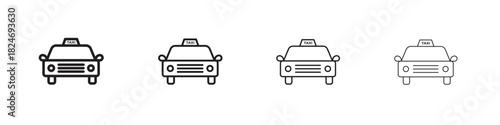 Taxi icon. Simple outline style pack on white background. Suitable for Graphic designs