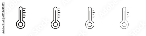 Temperature icon. Simple outline style pack on white background. Suitable for Graphic designs
