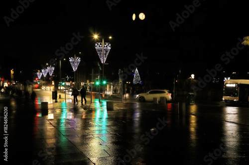 Paisley Christmas lights at night