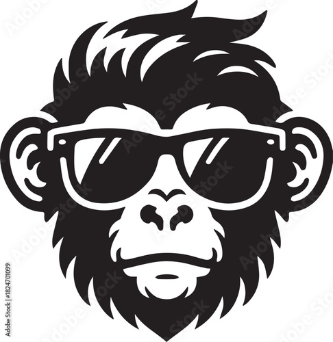 Cool monkey wearing sunglasses, a playful and stylish illustration for your designs
