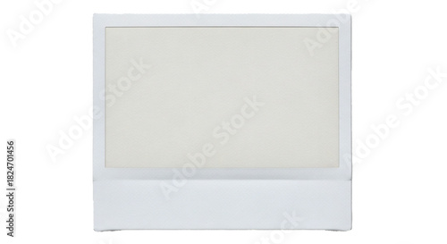 White polaroid frame instant camera photo blank picture template mockup photography memories retro style on transparent background
