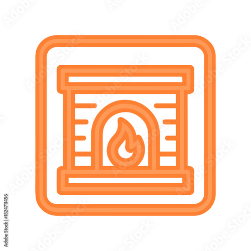 fireplace sign icon, color vector, on a white background
Vector sign icon
