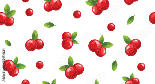 Cranberry pattern background illustration for food blog or thanksgiving designs and wallpapers