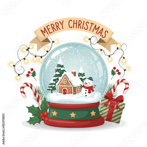 Christmas card with christmas ball