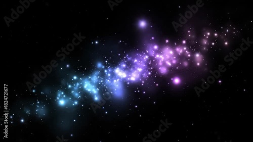 Wallpaper Mural Abstract digital artwork of illuminated clusters and nebulae against a dark backdrop Torontodigital.ca