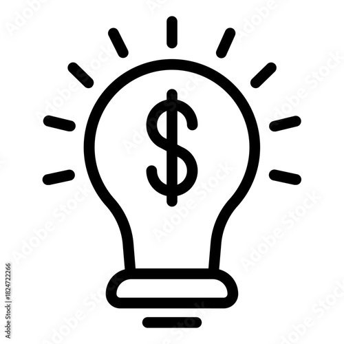Bright idea! Innovative money making concept icon