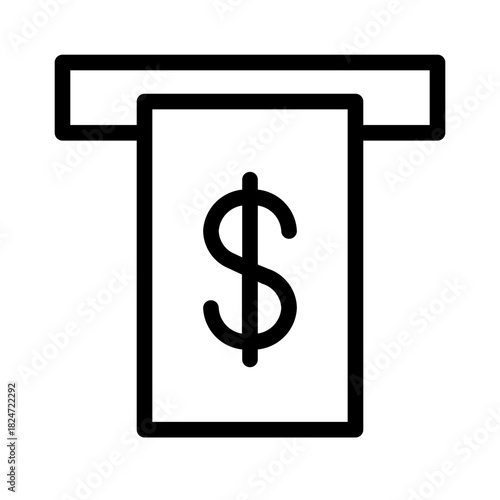 ATM cash machine icon symbol, finance solution