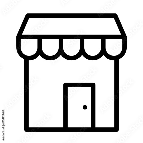 Charming storefront icon, small business symbol