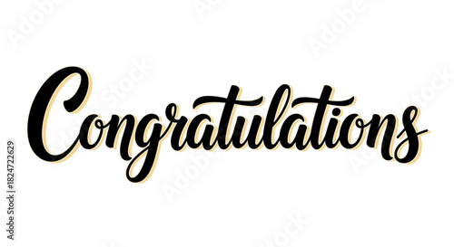 Congratulations greeting card design for business success and achievement celebration message image