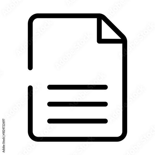 Simple document icon for business and technology