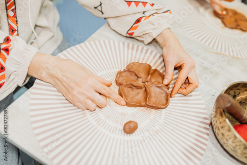 Female Hands Sculpting Clay – Traditional Pottery Workshop Art