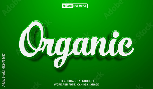 Editable 3d text style effect - Organic Plant text effect Template