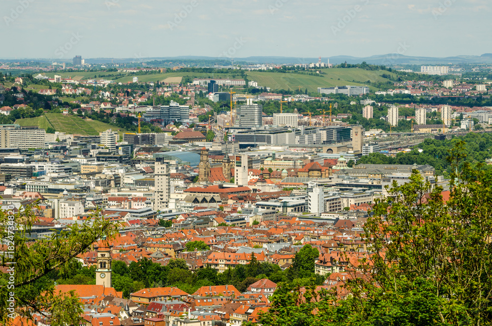 Fototapeta premium View over downtown Stuttgart
