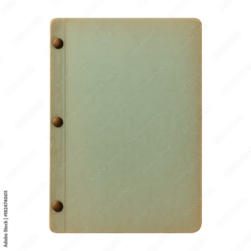 Fototapeta premium PNG Vintage notebook cover with buttons.