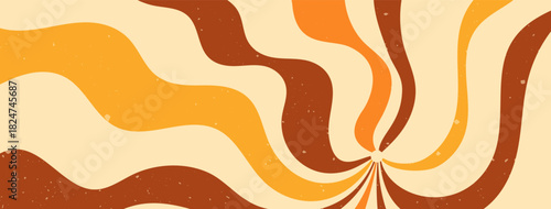 Multicolor groovy Y2K waves. Abstract trippy horizontal background.