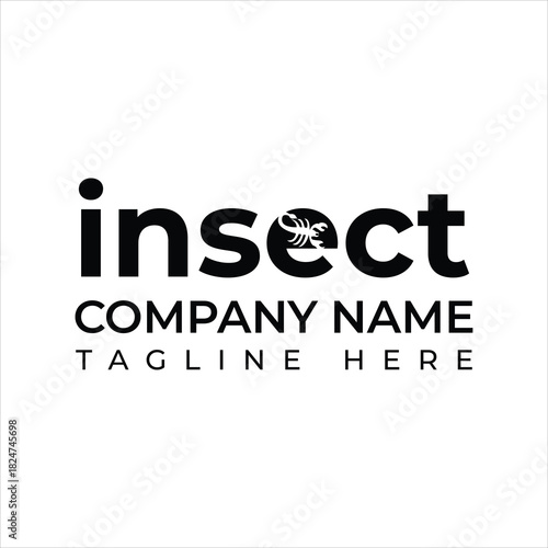 Elegant insect logo design for branding and marketing, perfect for pest control, science, or nature businesses with a modern, professional look for your brand
