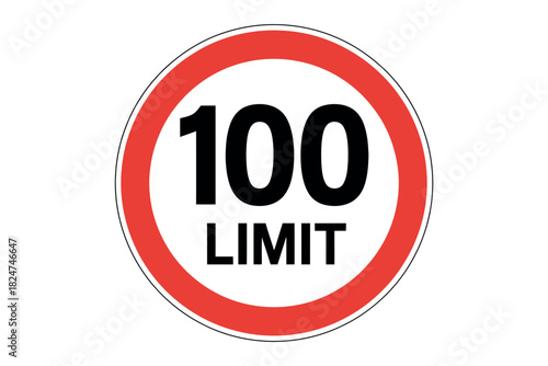 A circular traffic sign indicates a speed limit of 100.