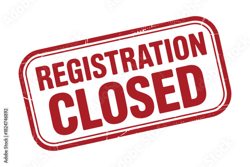 A red stamp on a white background reads 'REGISTRATION CLOSED'.