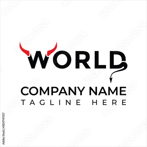 Bold and edgy company logo design with devil horns and tail, perfect for a gaming or creative brand looking to make a powerful statement now
