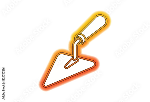 Modern trowel design with vibrant orange and yellow gradient for construction, DIY, and building projects, adding a touch of warmth and creativity
