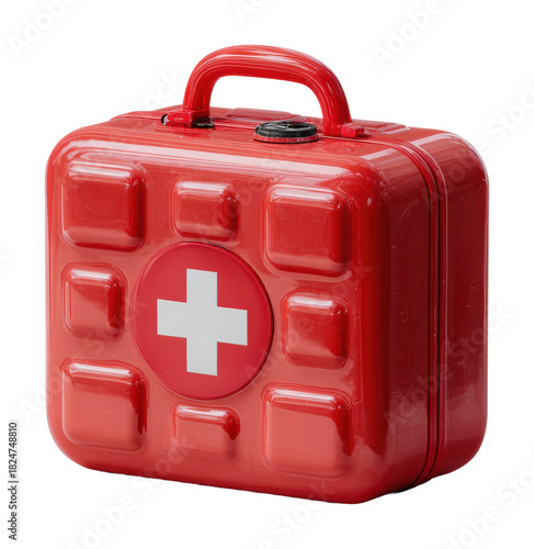 Emergency first aid kit home product clear safety isolated on transparent background