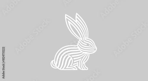 Modern Geometric Rabbit Illustration Contemporary and Stylish Animal Design