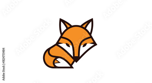 Elegant stylized fox logo illustration capturing the essence of cleverness and wild beauty, perfect for branding and design projects seeking a distinctive animal icon with a modern touch