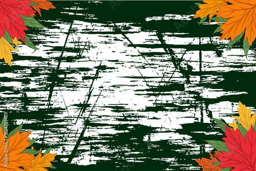 Torn Weathered Green Background Autumn