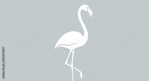 Elegant Flamingo Silhouette A Minimalist Design of a Graceful Bird Standing on One Leg