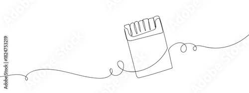 Cigarette packs in one continuous line line design vector illustration Editable stroke.