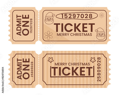 Editable event ticket template isolated paper admit pass entry token design for printing