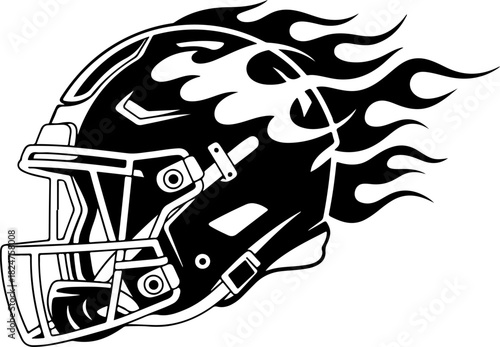 American football helmet vector illustration showing protective sports equipment