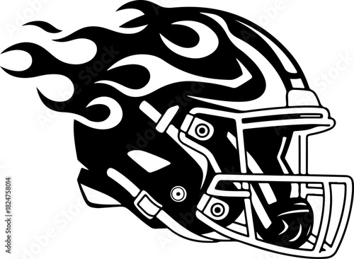 American football helmet vector illustration showing protective sports equipment